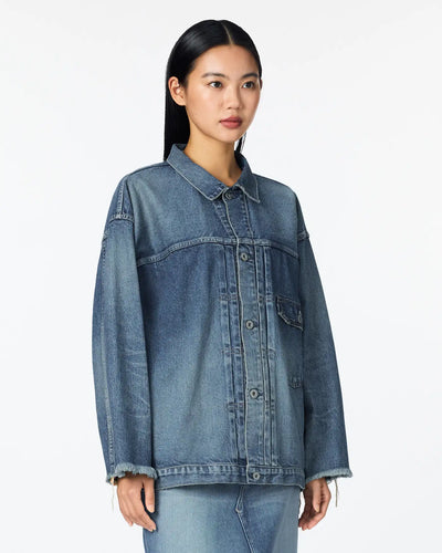 WOMEN｜Cutoff Denim Jacket 11oz Medium Indigo Translation missing: ja.accessibility.alternate_view