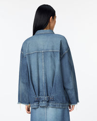 WOMEN｜Cutoff Denim Jacket 11oz Medium Indigo - Japan Blue Jeans