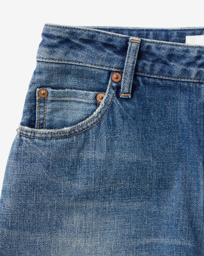 WOMEN｜Selvedge Slim Straight Jeans 12oz Medium Indigo