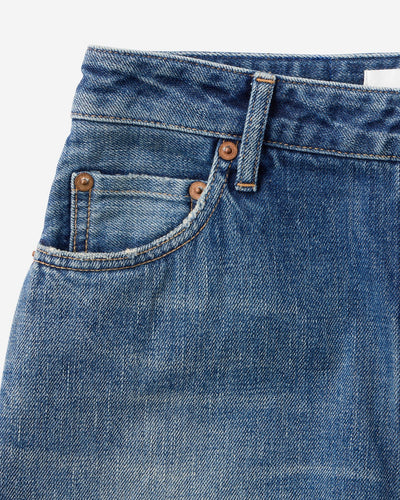 WOMEN｜Selvedge Slim Straight Jeans 12oz Medium Indigo