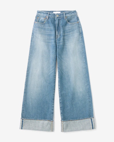 WOMEN｜Selvedge Wide Straight Jeans 12oz Medium Indigo