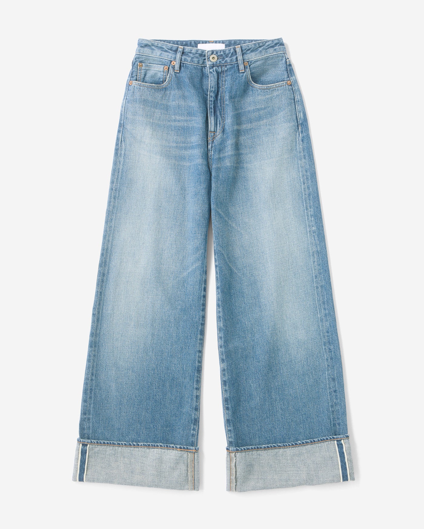 Selvedge Wide Straight Jeans 12oz Medium Indigo