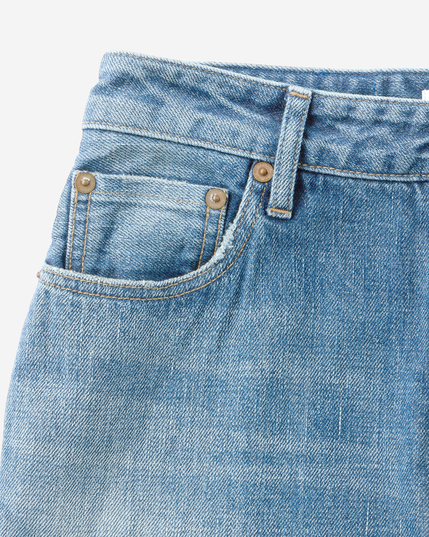 Selvedge Wide Straight Jeans 12oz Medium Indigo