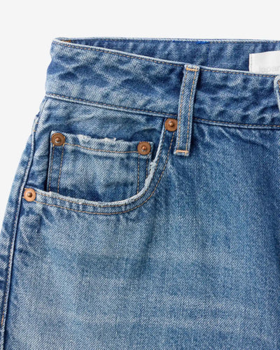 WOMEN｜Pkt Straight Jeans 11oz Medium Indigo