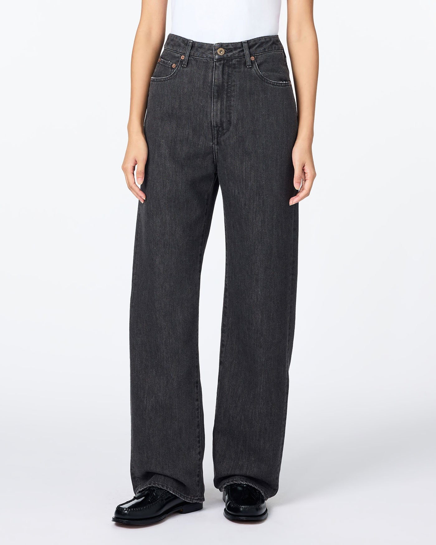 WOMEN｜Light Straight Jeans 9oz Black Used