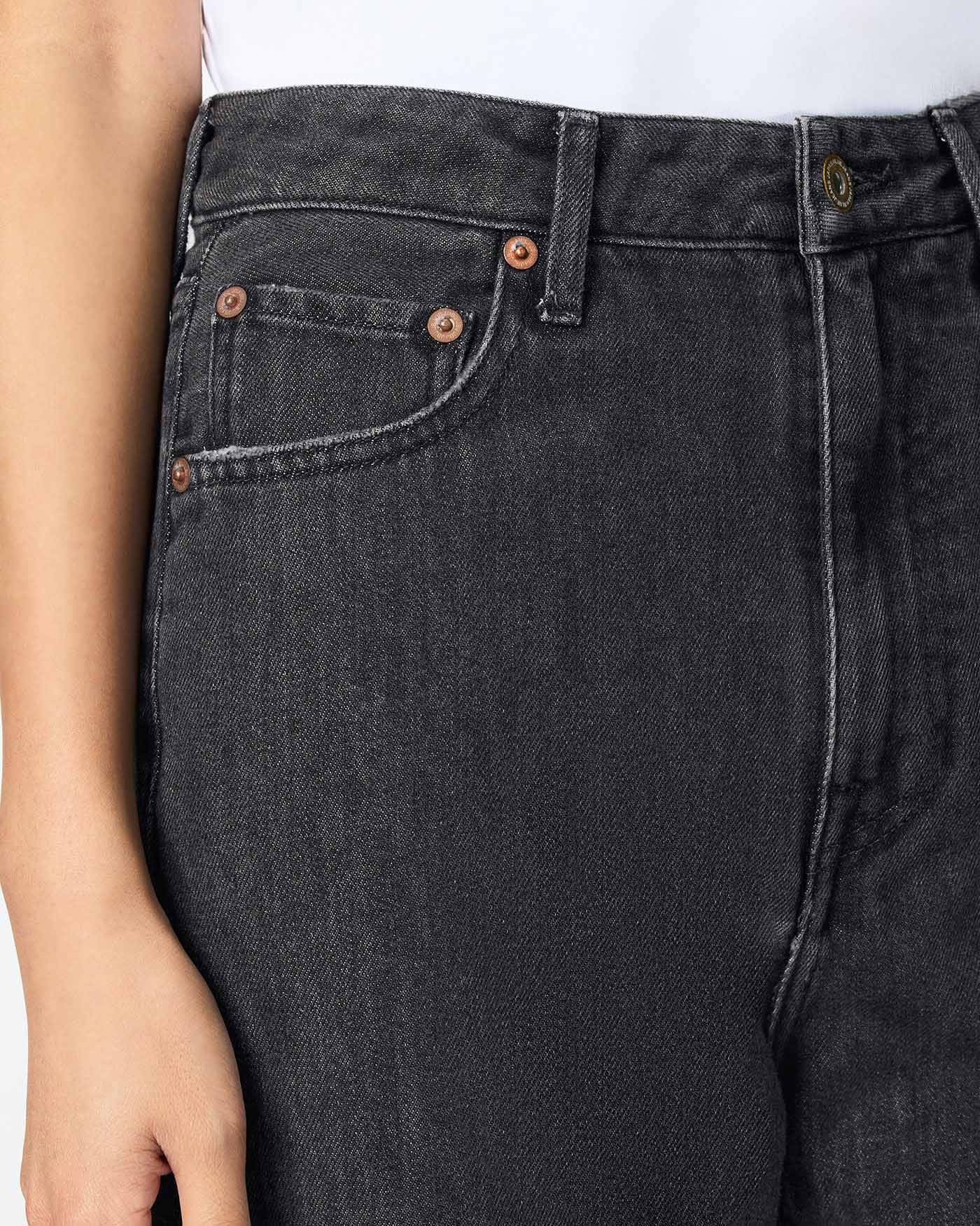 WOMEN｜Light Straight Jeans 9oz Black Used