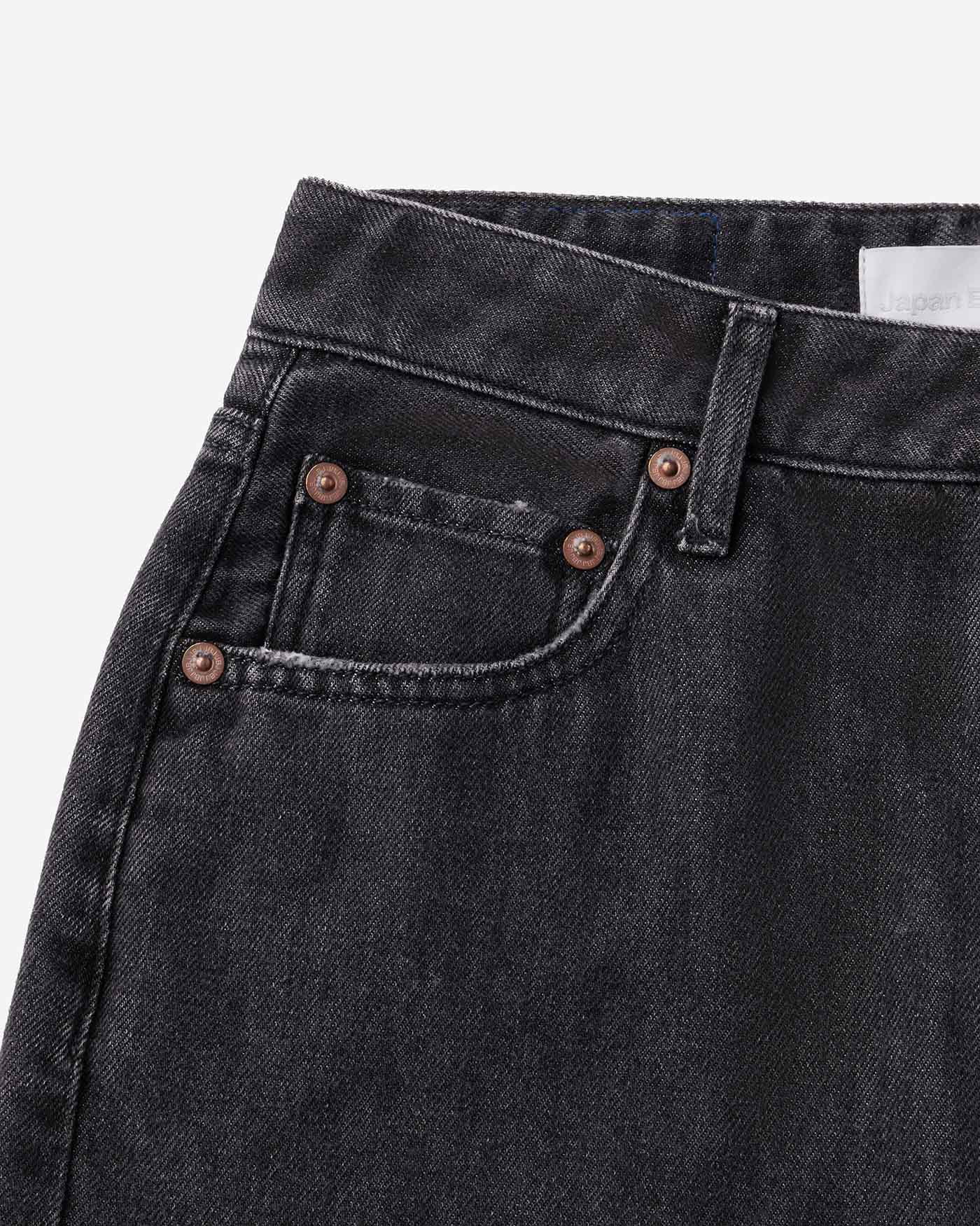 WOMEN｜Light Straight Jeans 9oz Black Used