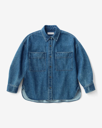 WOMEN｜Light Denim Shirt 9oz Medium Indigo