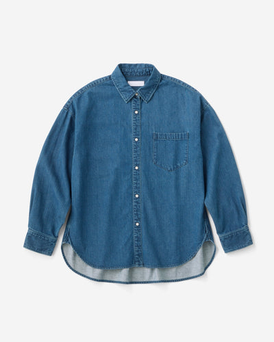 WOMEN｜Light Denim Shirt 7oz Medium Indigo