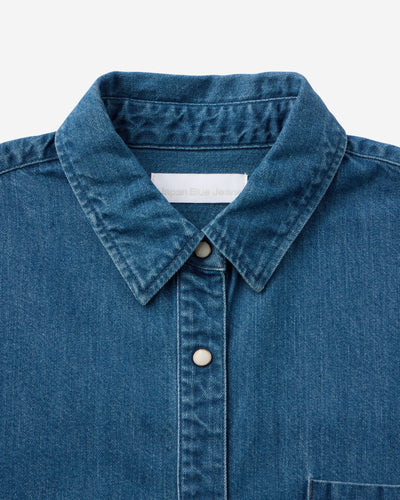 WOMEN｜Light Denim Shirt 7oz Medium Indigo