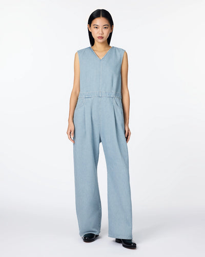 WOMEN｜Light Denim Overalls 9oz Light Indigo