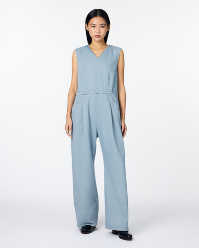 WOMEN｜Light Denim Overalls 9oz Light Indigo