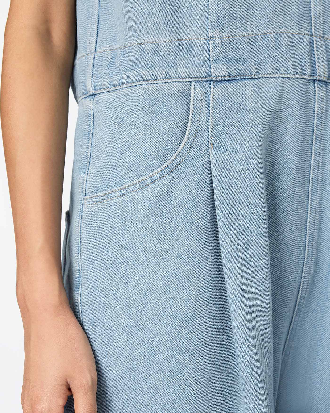 WOMEN｜Light Denim Overalls 9oz Light Indigo - Japan Blue Jeans