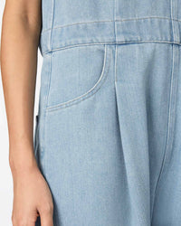 WOMEN｜Light Denim Overalls 9oz Light Indigo - Japan Blue Jeans