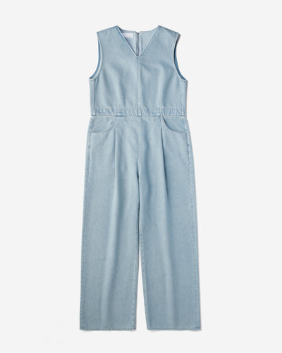 WOMEN｜Light Denim Overalls 9oz Light Indigo