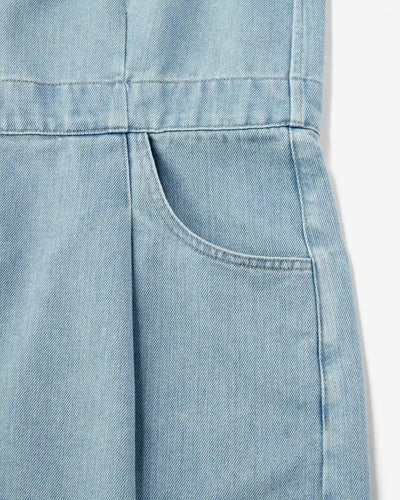 WOMEN｜Light Denim Overalls 9oz Light Indigo