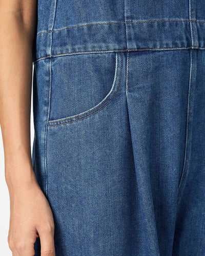 WOMEN｜Light Denim Overalls 9oz Medium Indigo