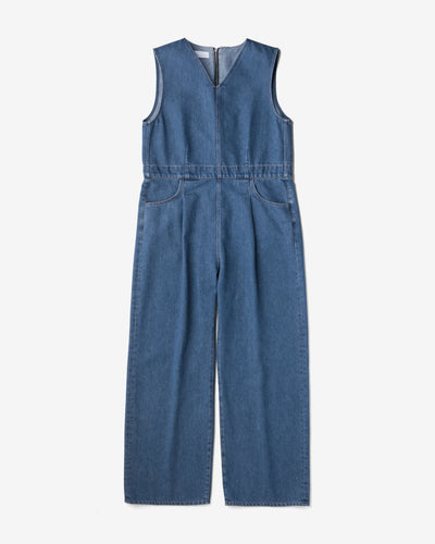 WOMEN｜Light Denim Overalls 9oz Medium Indigo