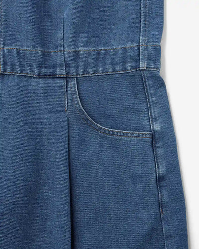 WOMEN｜Light Denim Overalls 9oz Medium Indigo