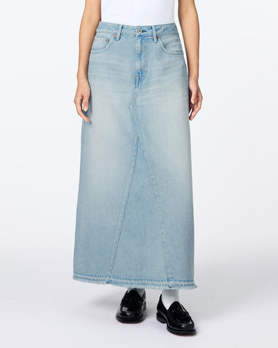 WOMEN｜Light Denim Skirt 9oz Light Indigo