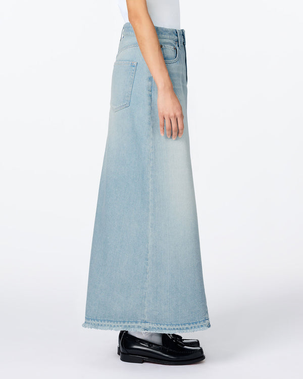 WOMEN｜Light Denim Skirt 9oz Light Indigo