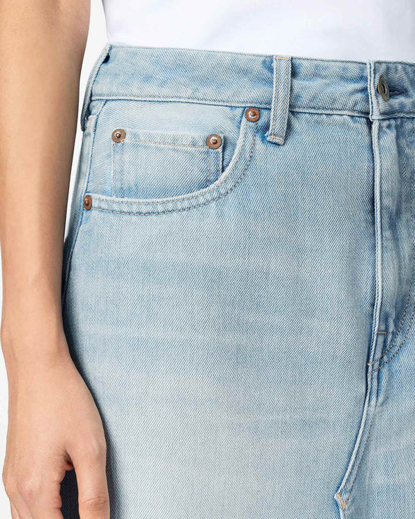 WOMEN｜Light Denim Skirt 9oz Light Indigo