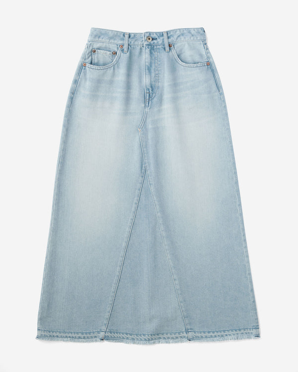 WOMEN｜Light Denim Skirt 9oz Light Indigo