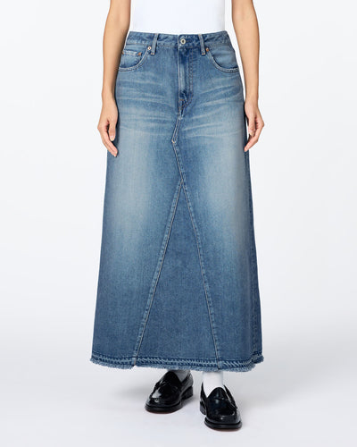WOMEN｜Light Denim Skirt 9oz Medium Indigo