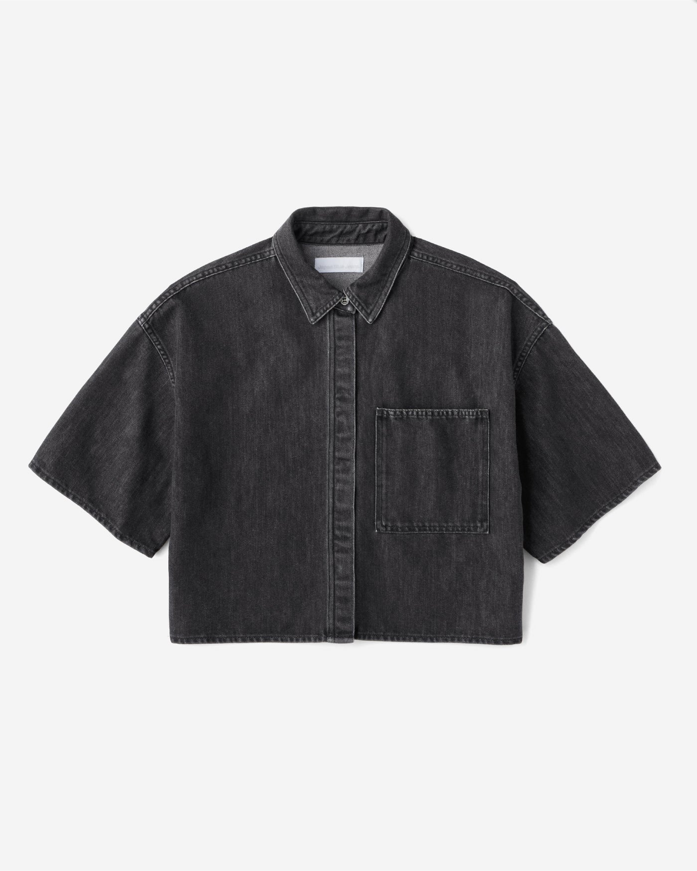 WOMEN｜Light Denim SS Shirt 9oz Washed Black - Japan Blue Jeans