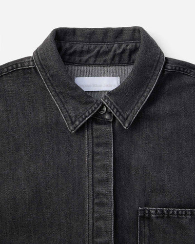 WOMEN｜Light Denim SS Shirt 9oz Washed Black