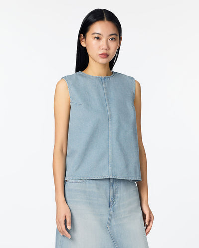 WOMEN｜Light Denim NS shirt 9oz Light Indigo Translation missing: en.accessibility.alternate_view