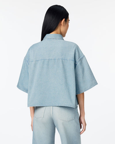 WOMEN｜Light Denim SS Shirt 9oz Light Indigo