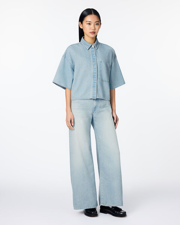 WOMEN｜Light Denim SS Shirt 9oz Light Indigo