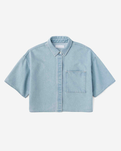 WOMEN｜Light Denim SS Shirt 9oz Light Indigo