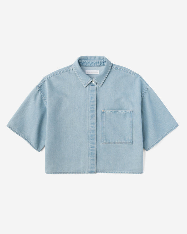WOMEN｜Light Denim SS Shirt 9oz Light Indigo