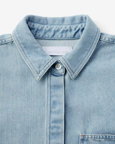 WOMEN｜Light Denim SS Shirt 9oz Light Indigo