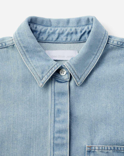 WOMEN｜Light Denim SS Shirt 9oz Light Indigo