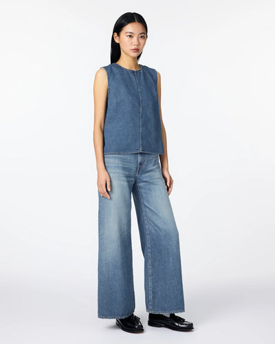 WOMEN｜Light Denim NS shirt 9oz Medium Indigo