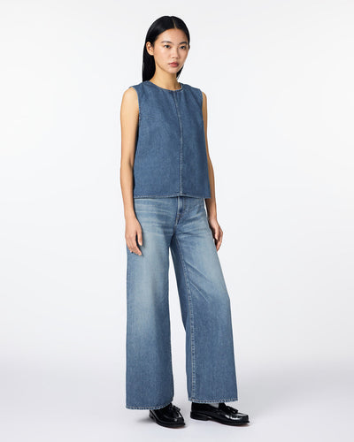 WOMEN｜Light Denim NS shirt 9oz Medium Indigo