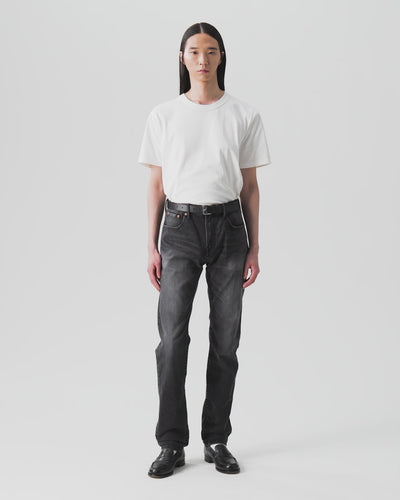 MEN｜Stretch Slim Jeans 12oz Washed Black